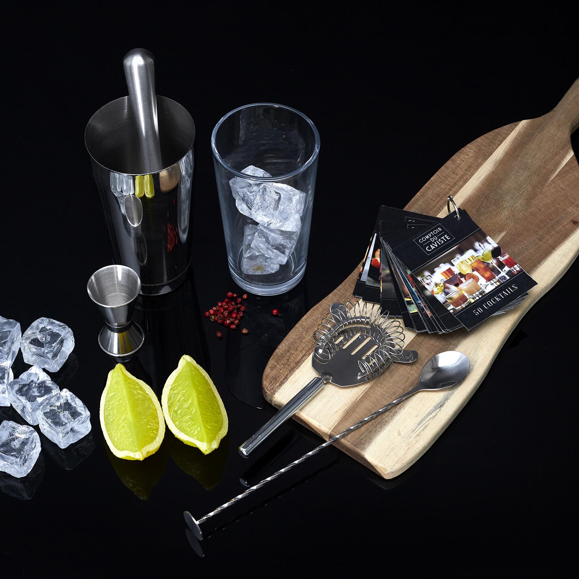 SET COCKTAIL 5 ACCESSOIRES ET 50 RECETTES
