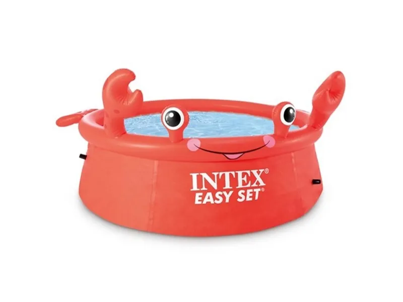 Intex Happy Crab Easy Set Pool, 880 L, Oppustelig pool, Rød, 3,75 kg