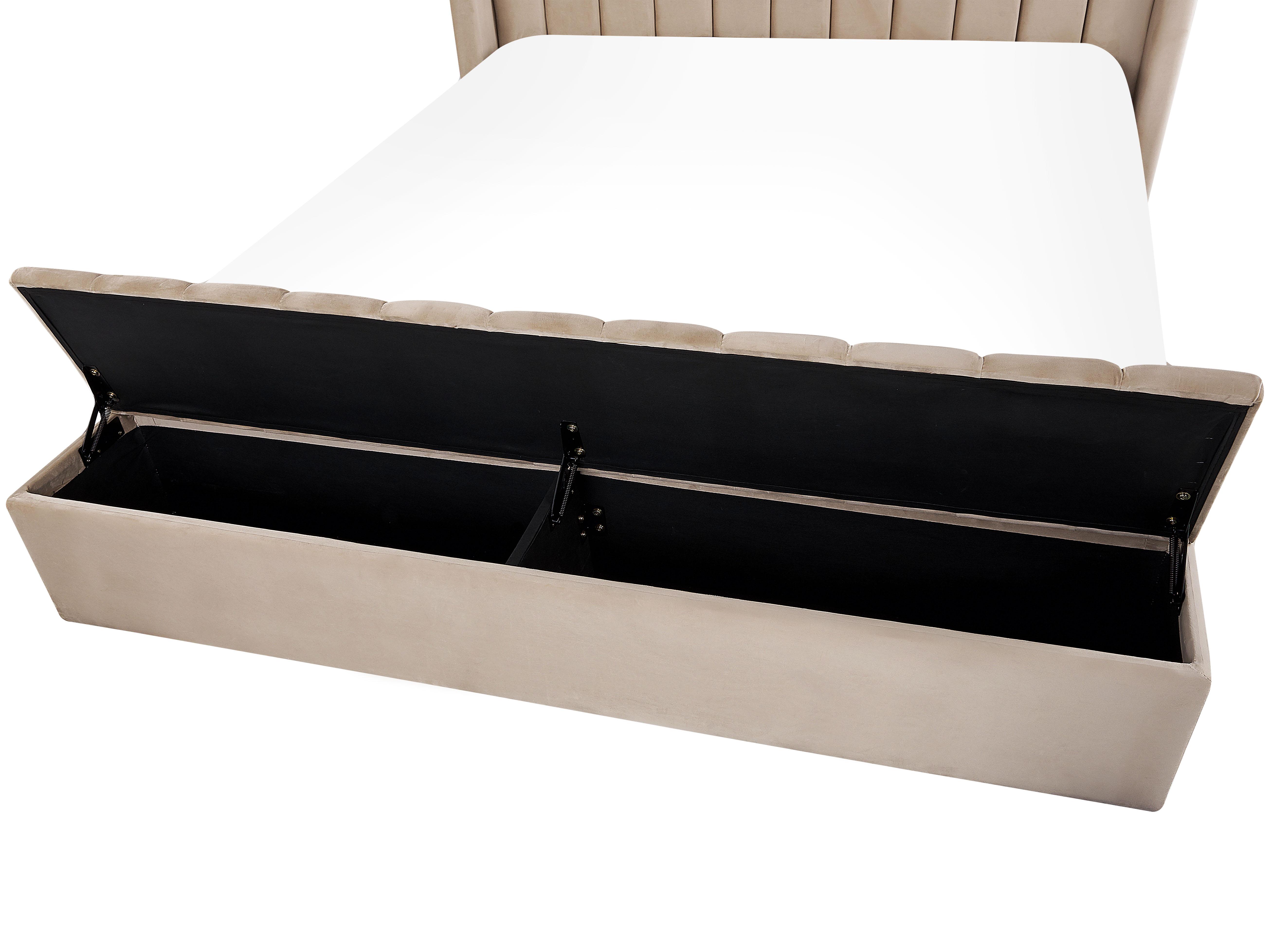 Waterbed met opbergbank Fluweel NOYERS 180 x 200 cm Beige