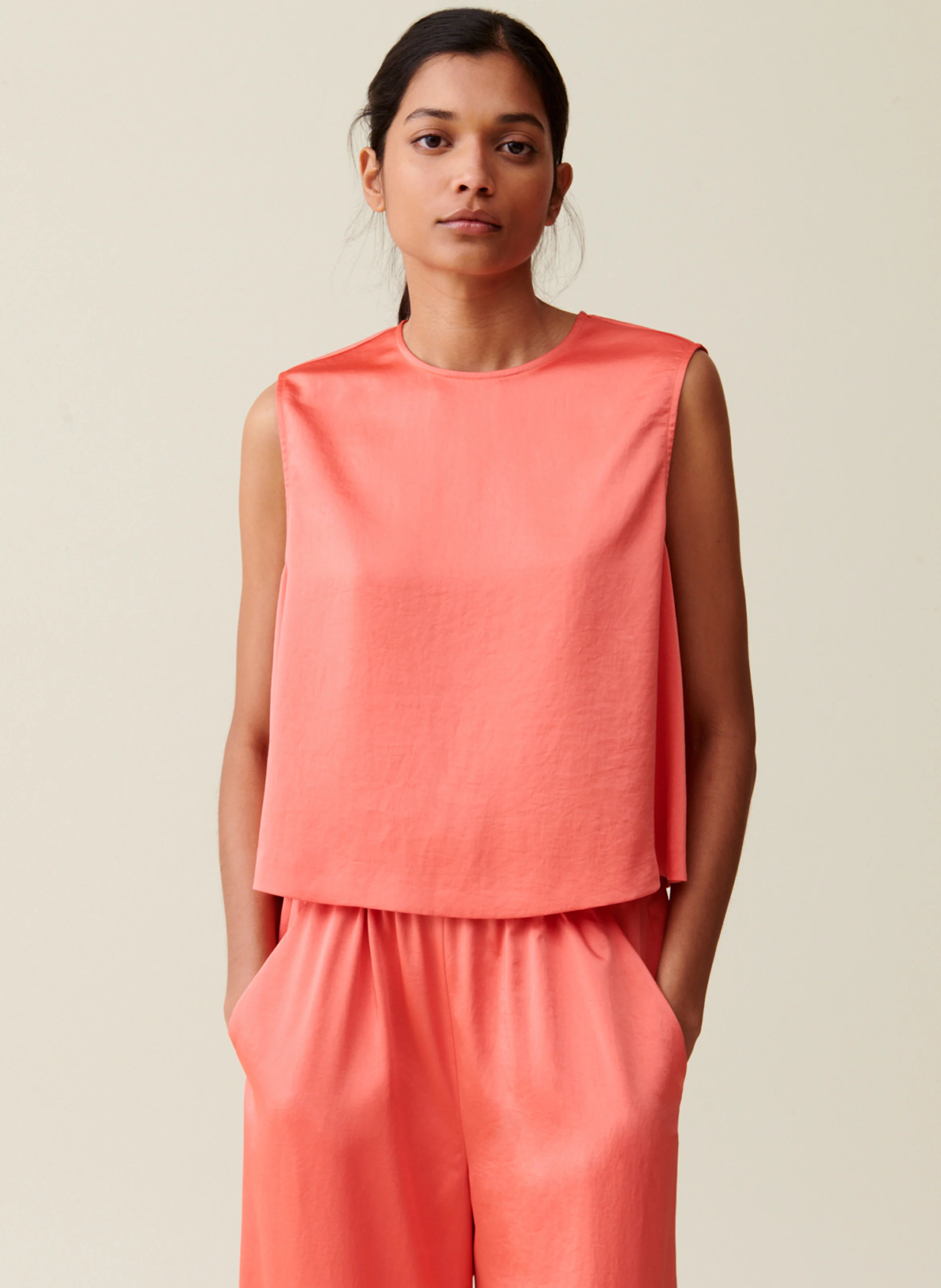 Top sans manches dos ouvert | Orange