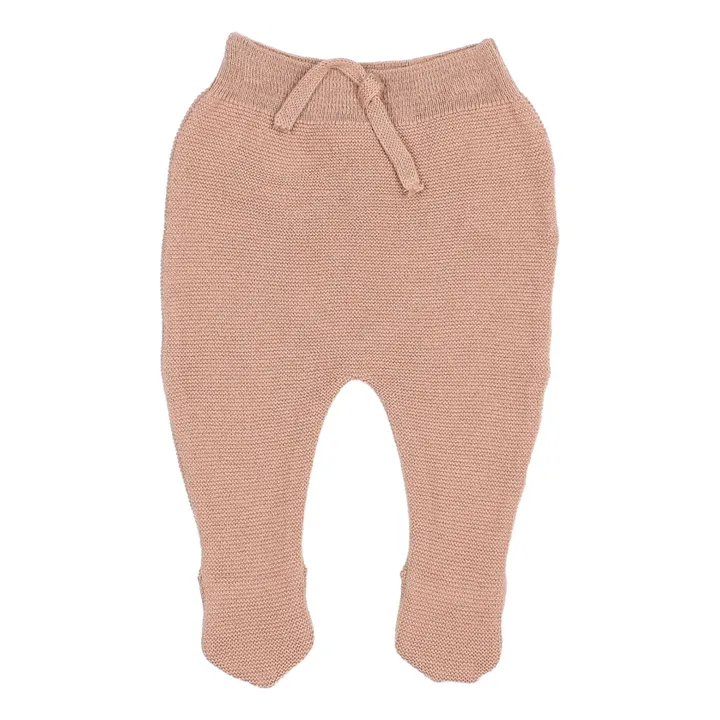 Búho Legging à Pieds Maille Coton Bio | Vieux Rose