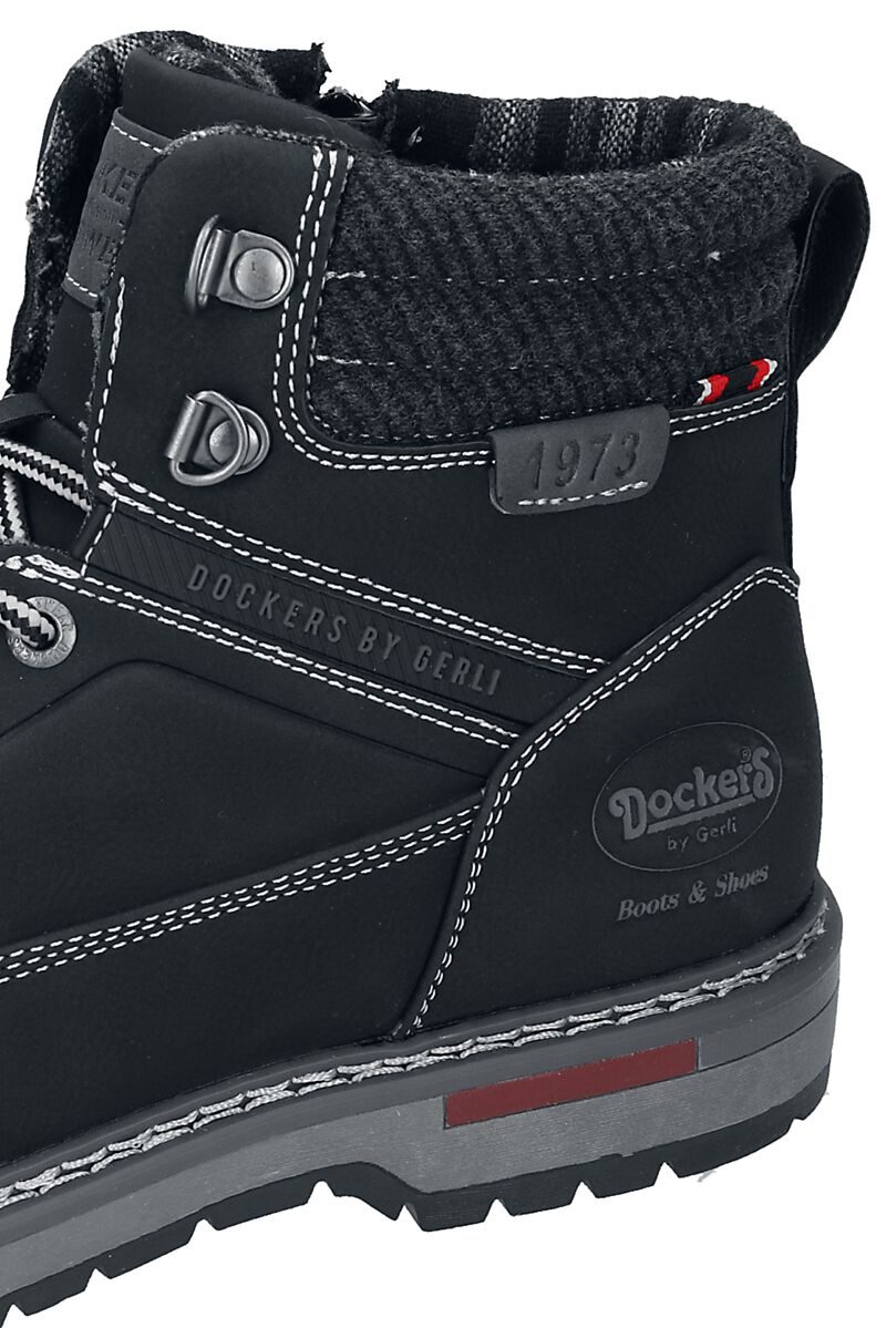 Bottines Noires | Dockers by Gerli Bottes lacées