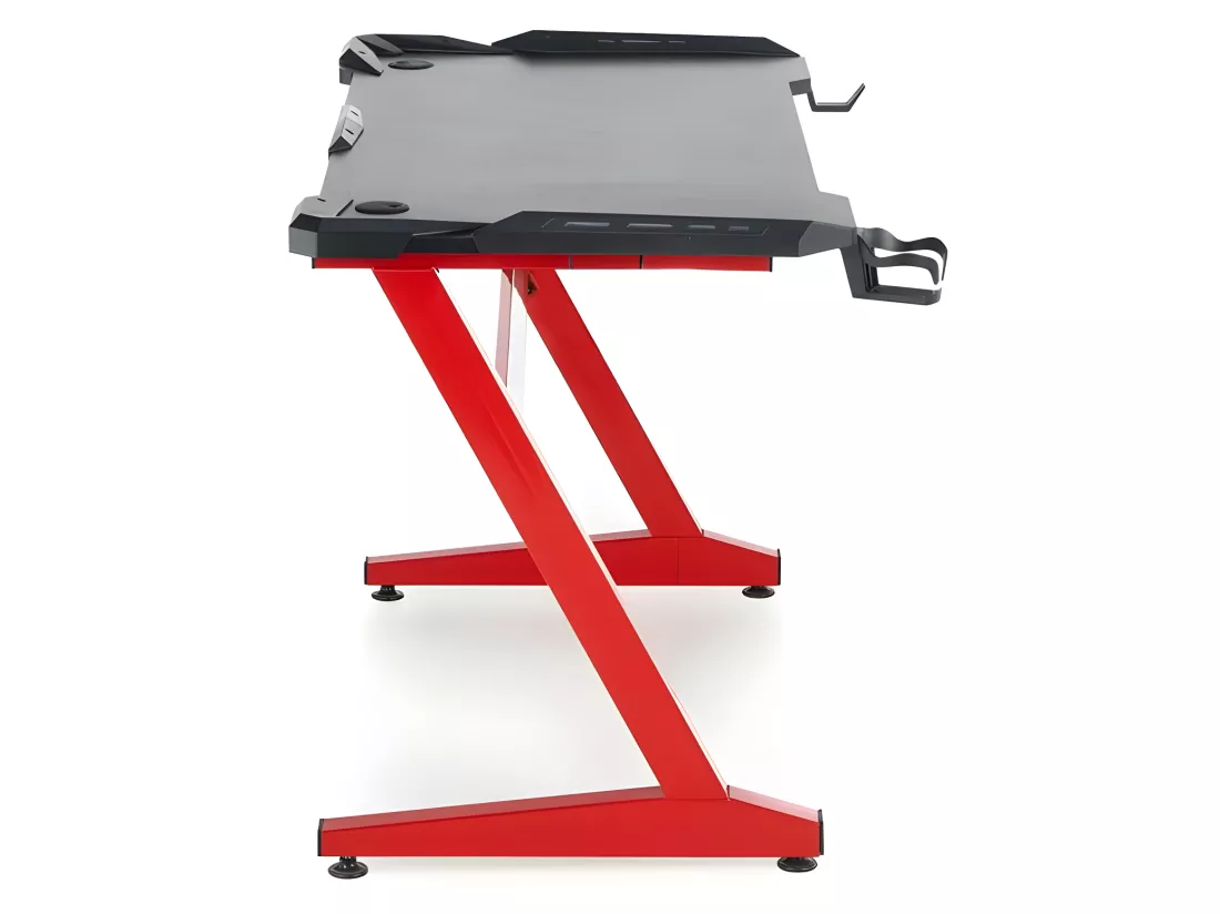 Bureau design gamer noir et rouge à LED Tilik