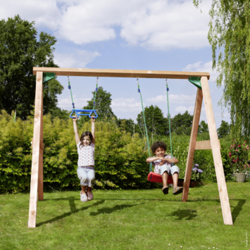 Speeltoestel Jungle Gym met dubbele schommel van douglashout