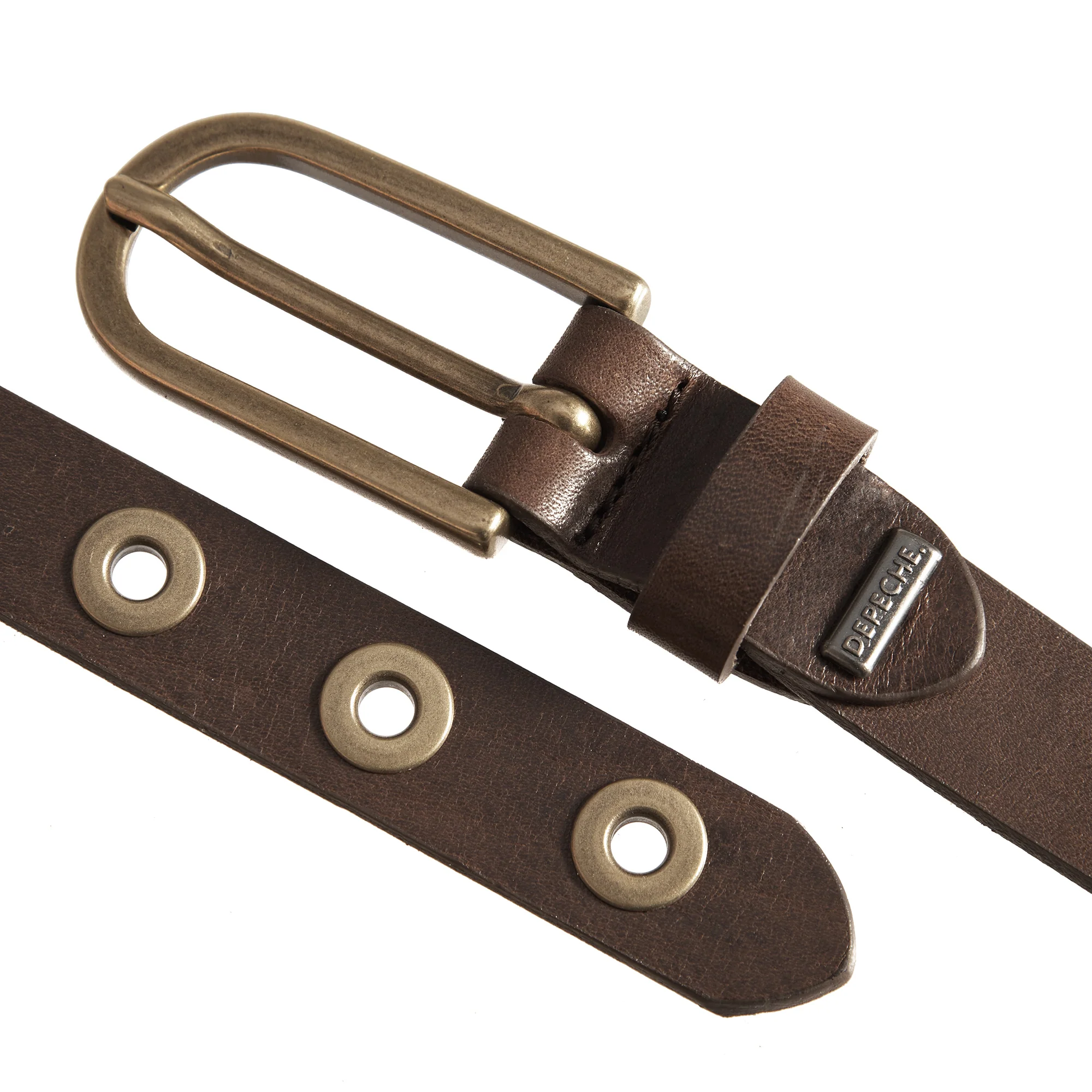 Depeche  Narrow Studs bælte - brun