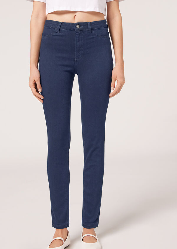 Calça jeans skinny térmica de toque suave