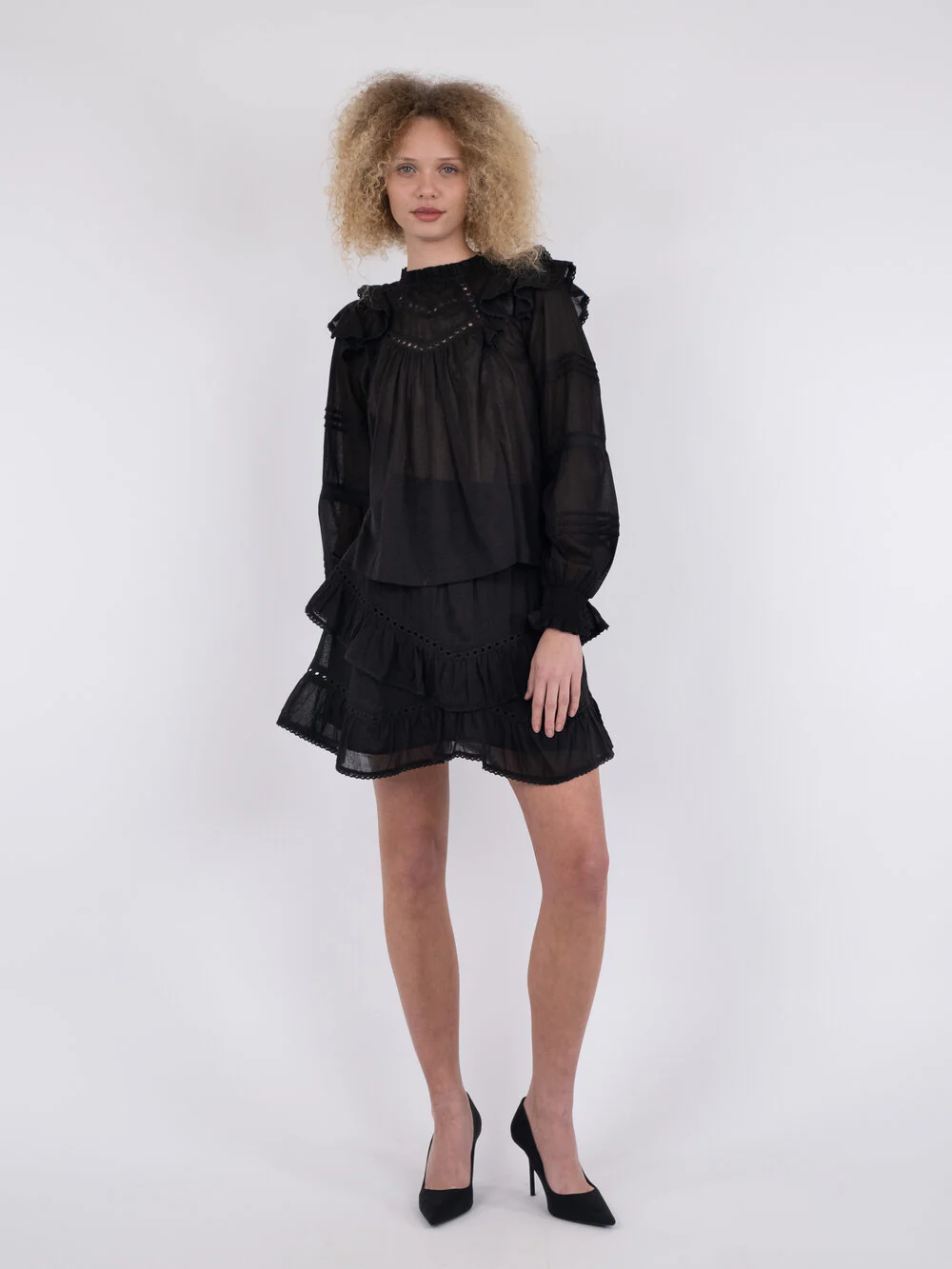 Neo Noir  Simkie S Voile bluse - sort