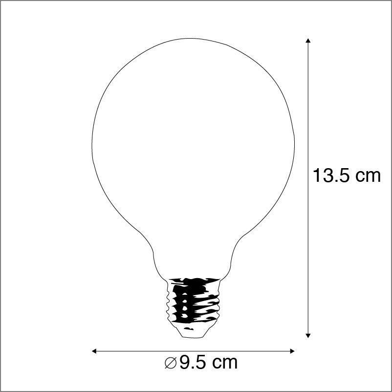E27 dimbare LED lamp G95 goldline 5W 360 lm 2200K