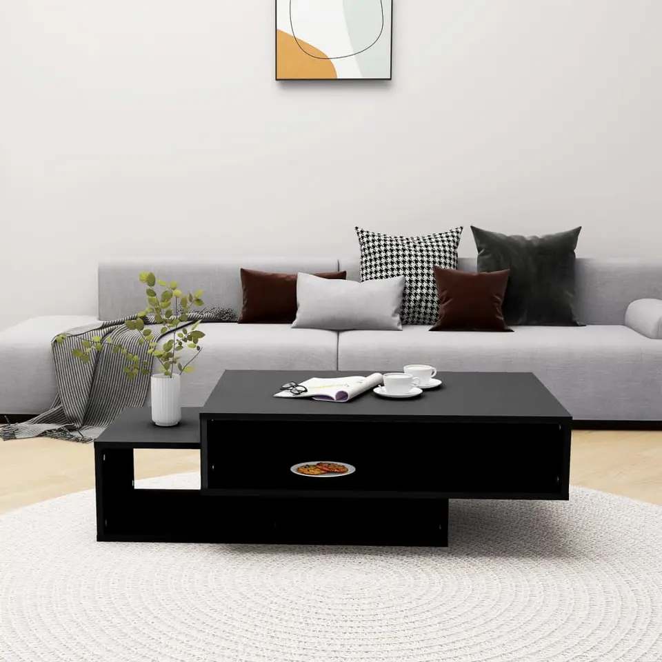 vidaXL - Salontafel - Zwart - Bewerkt hout