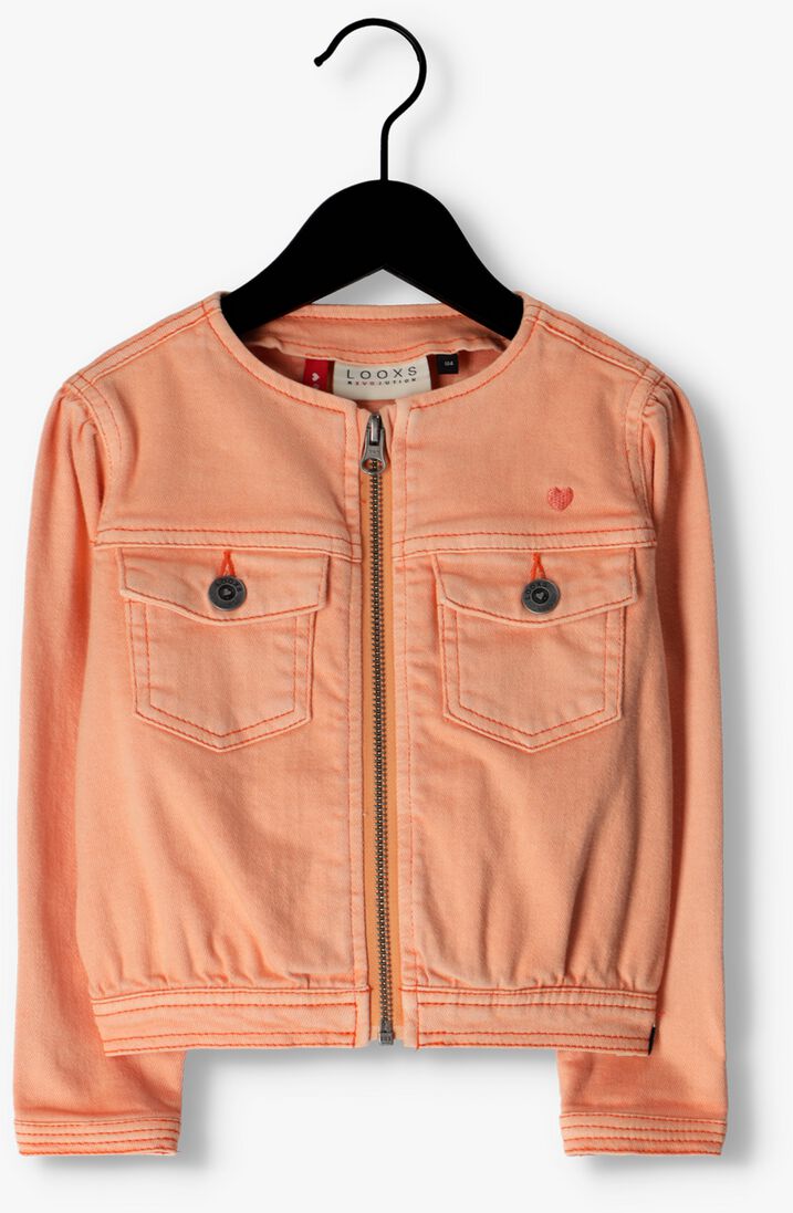 LOOXS oranje looxs spijkerjas dye denim jacket