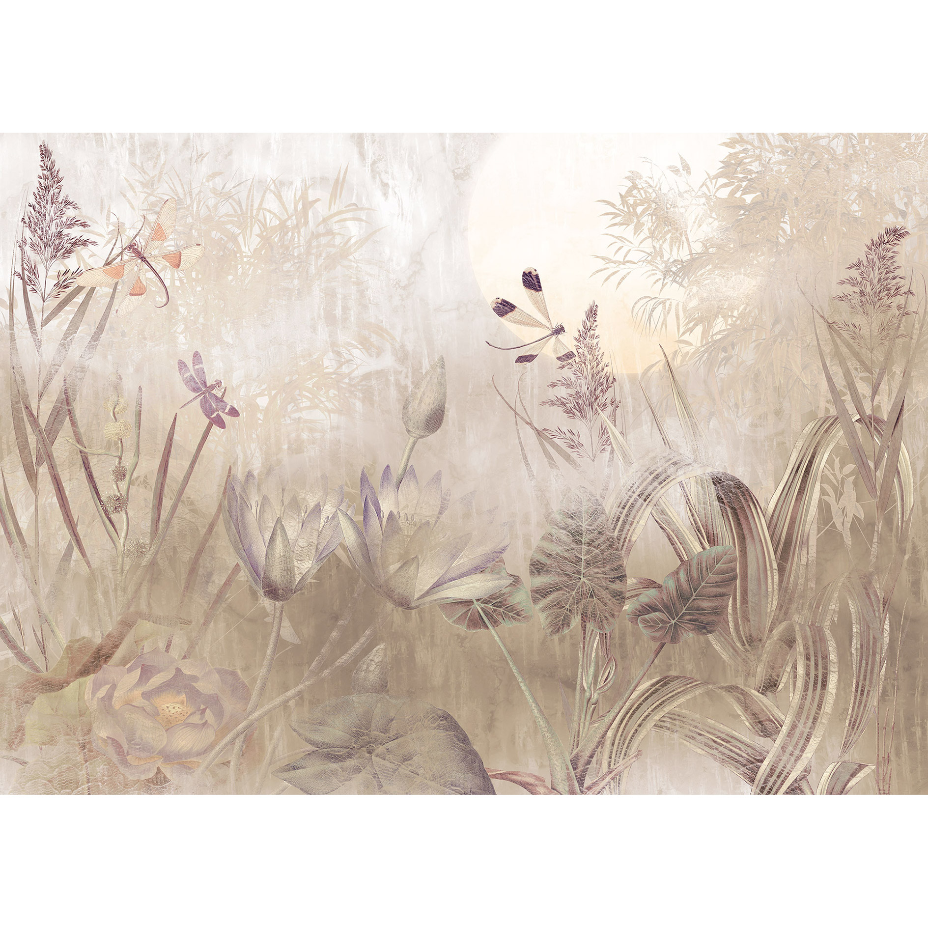 Vlies-Fototapete DRAGONFLY POND - 350x250 cm
