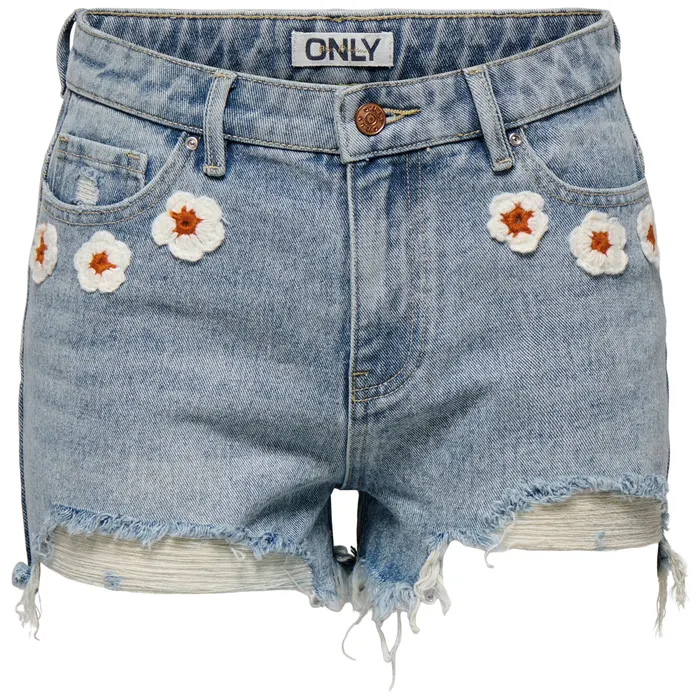 Only Pacy HW Crochet Denim Short Dames