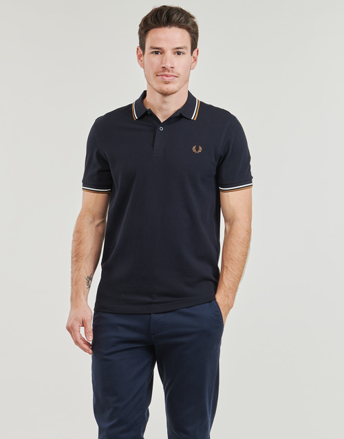 Fred Perry - TWIN TIPPED FRED PERRY SHIRT - Marine / Beige / Blanc