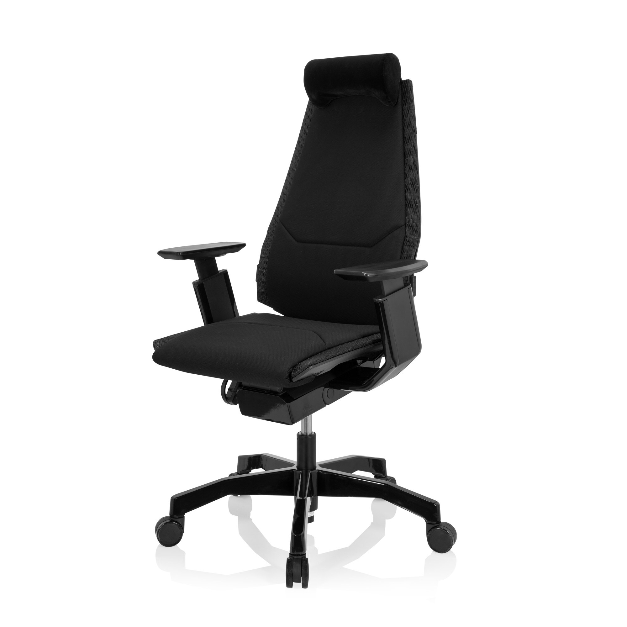 High End Bürostuhl GENIDIA BLACK Stoff mit Armlehnen hjh OFFICE