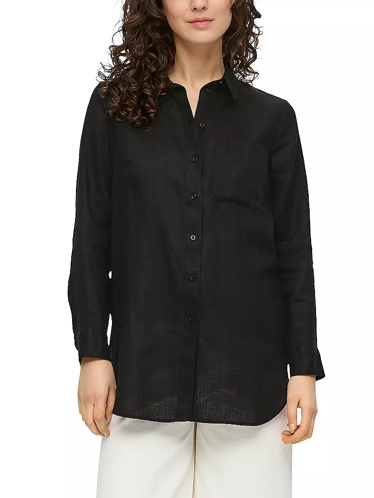 S.OLIVER Leinenbluse schwarz