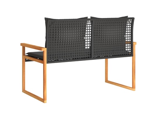 VIDAXL - Banc de jardin avec coussin noir résine tressée et acacia