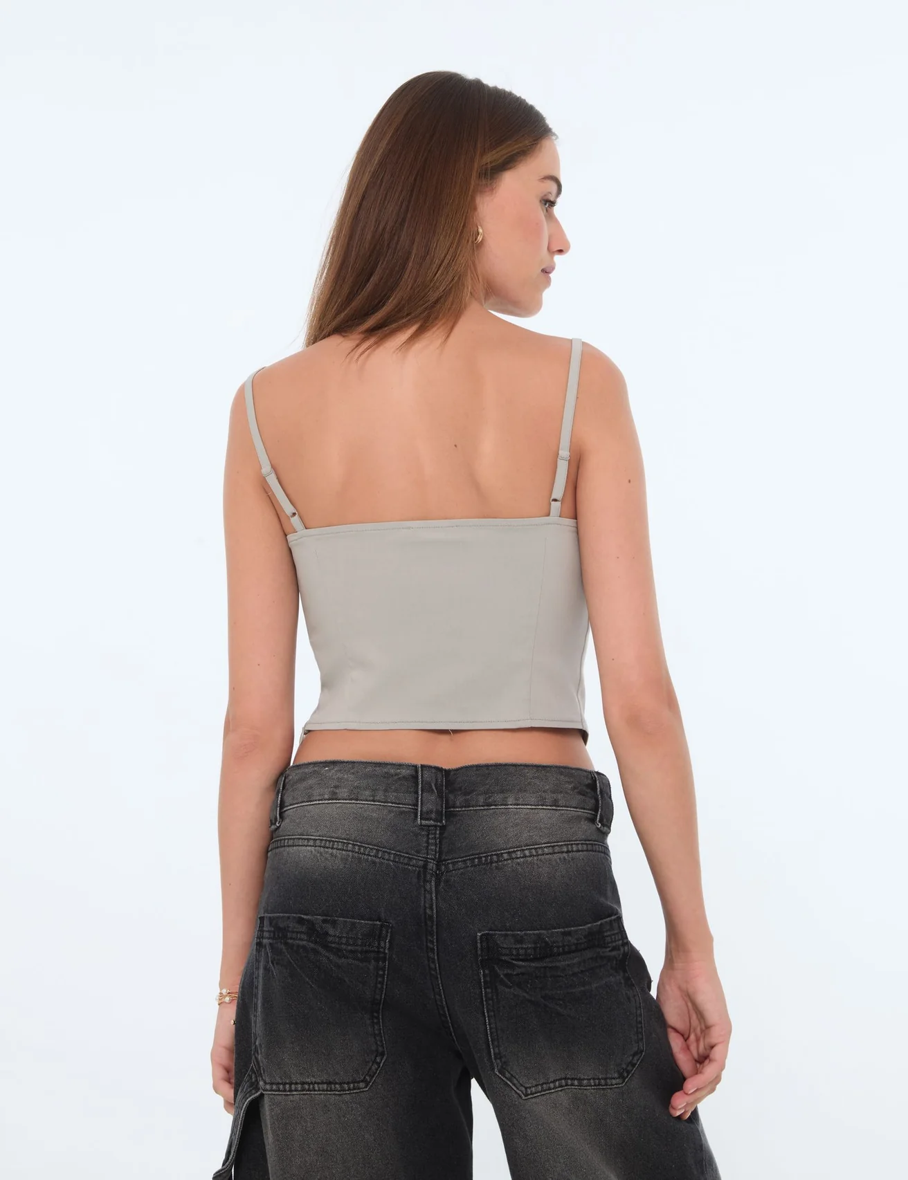 Débardeur type bustier gris clair