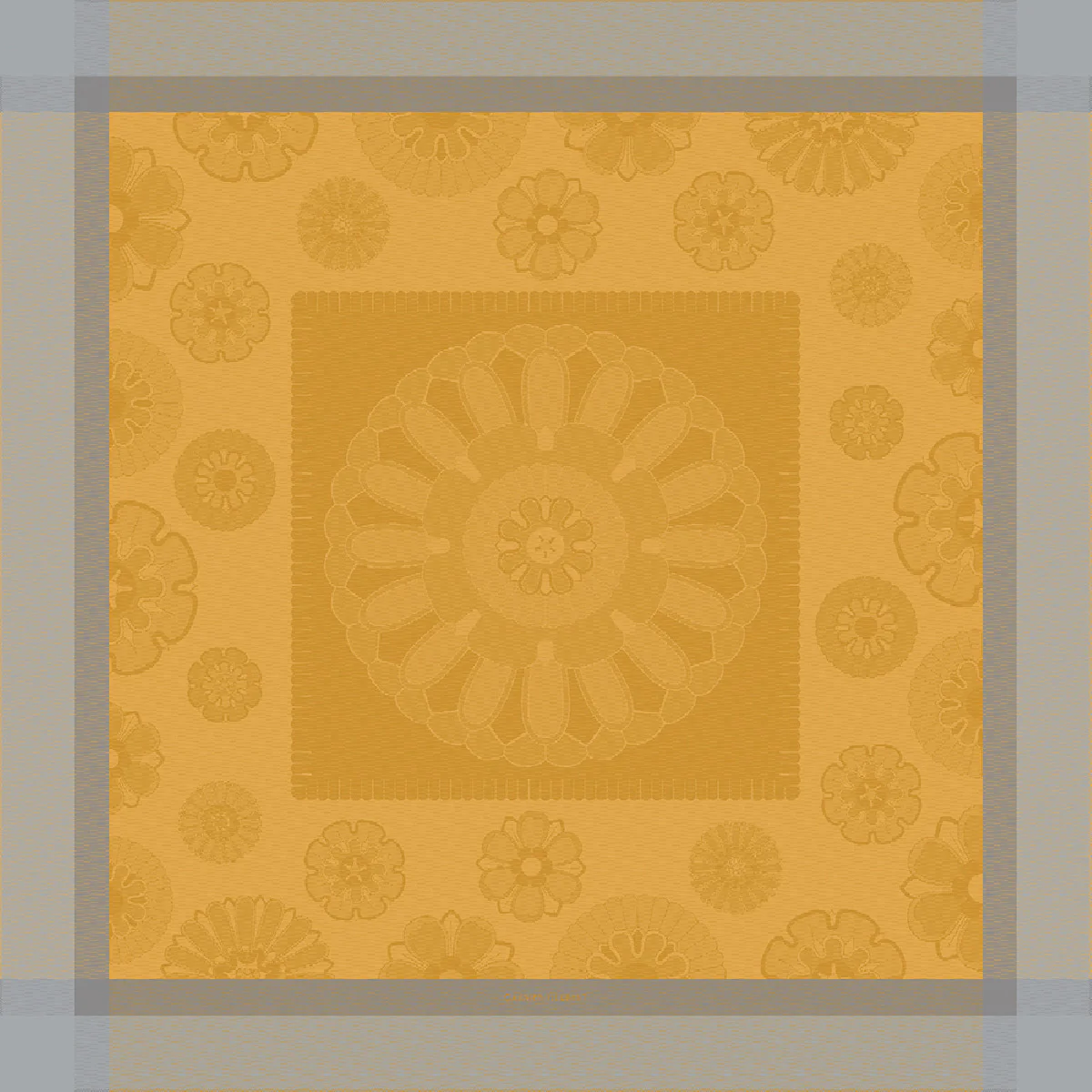 Nappe pur coton jaune 155x225 Garnier Thiebaut