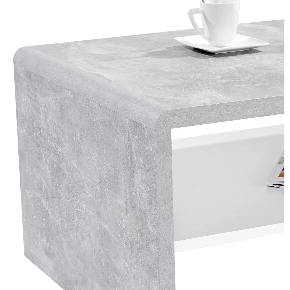 Salontisch Cala Luna weiss,Betonoptik