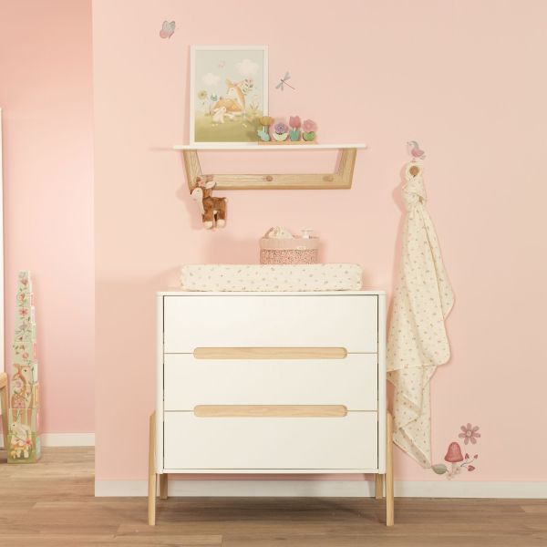 TWF Babykamer Larvik 3-delig Ledikant 60 x 120 - Commode 3 Laden - Hanglegkast