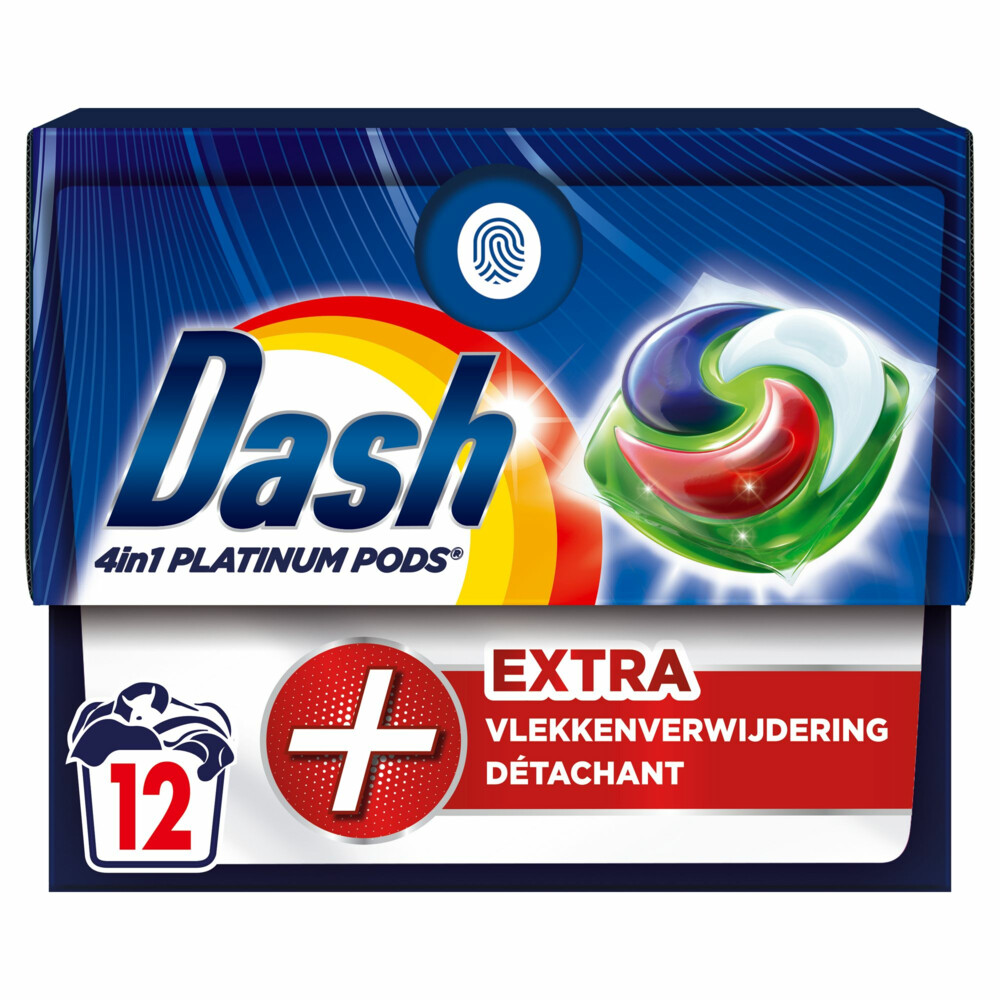 Dash Wasmiddelcapsules 4in1 Platinum Pods +Extra Vlekkenverwijderaar12 stuks