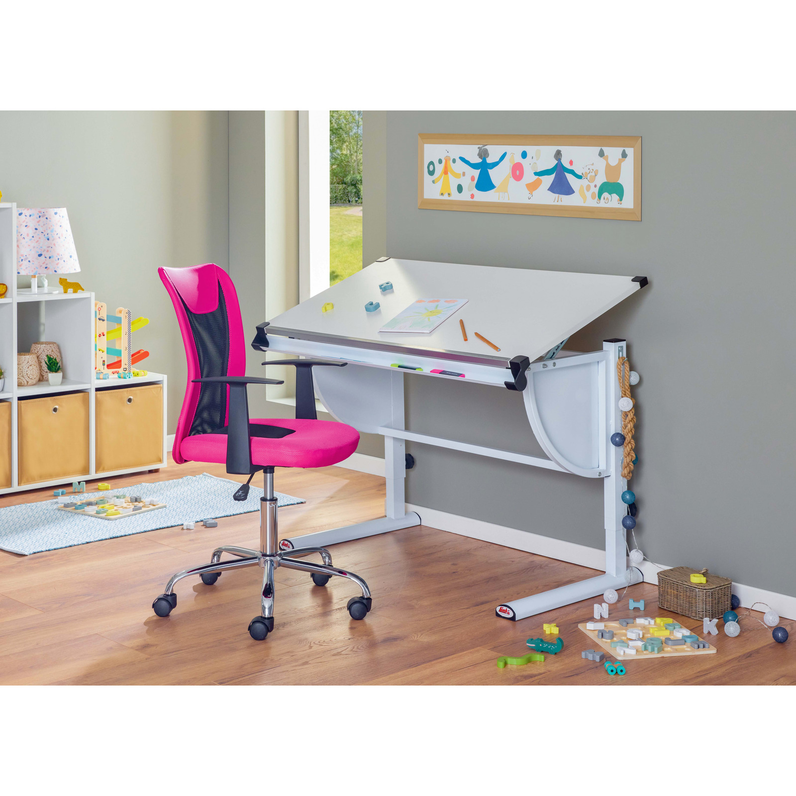 Bürostuhl Donny Mesh schwarz pink