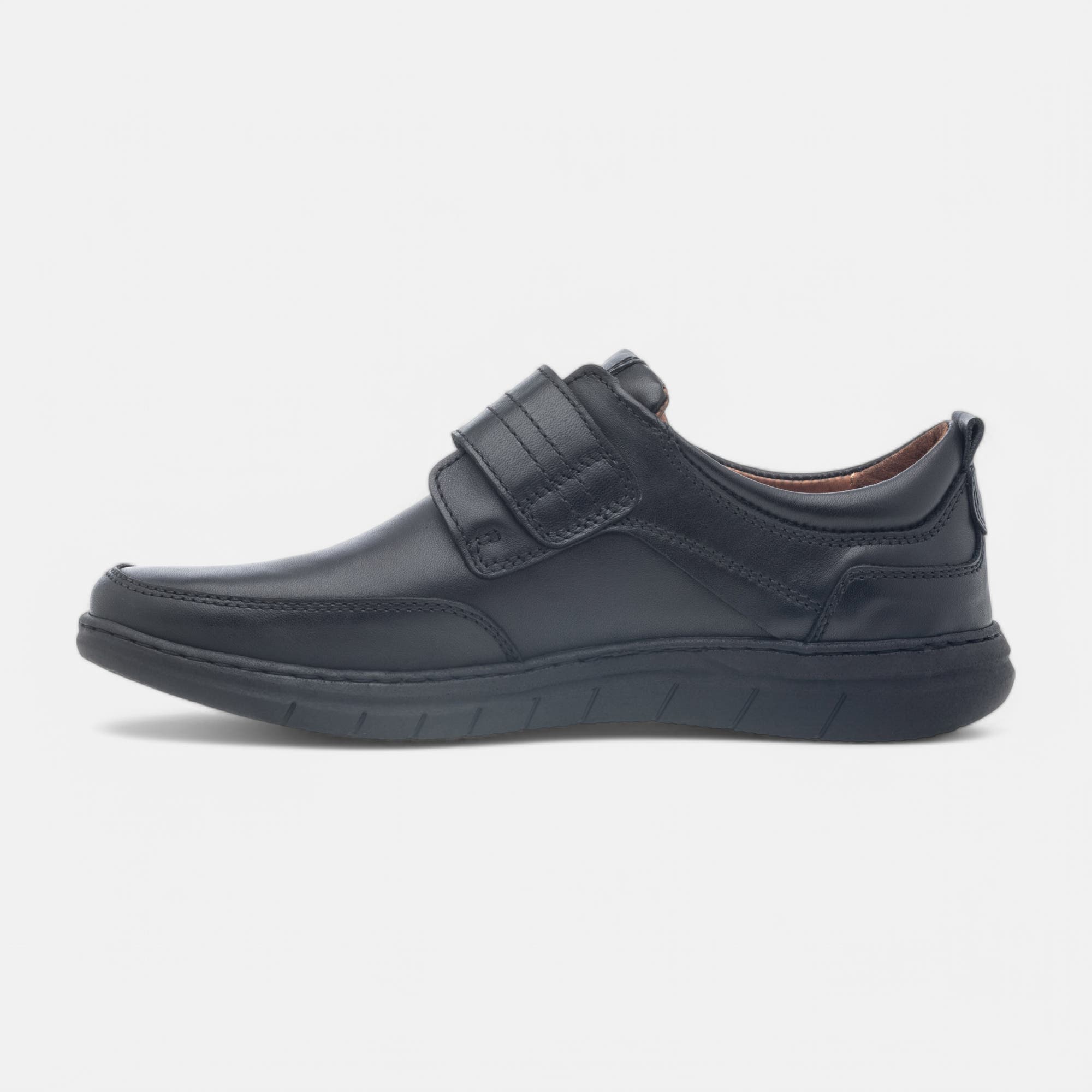 Mocassins pieds sensibles Homme en cuir noir