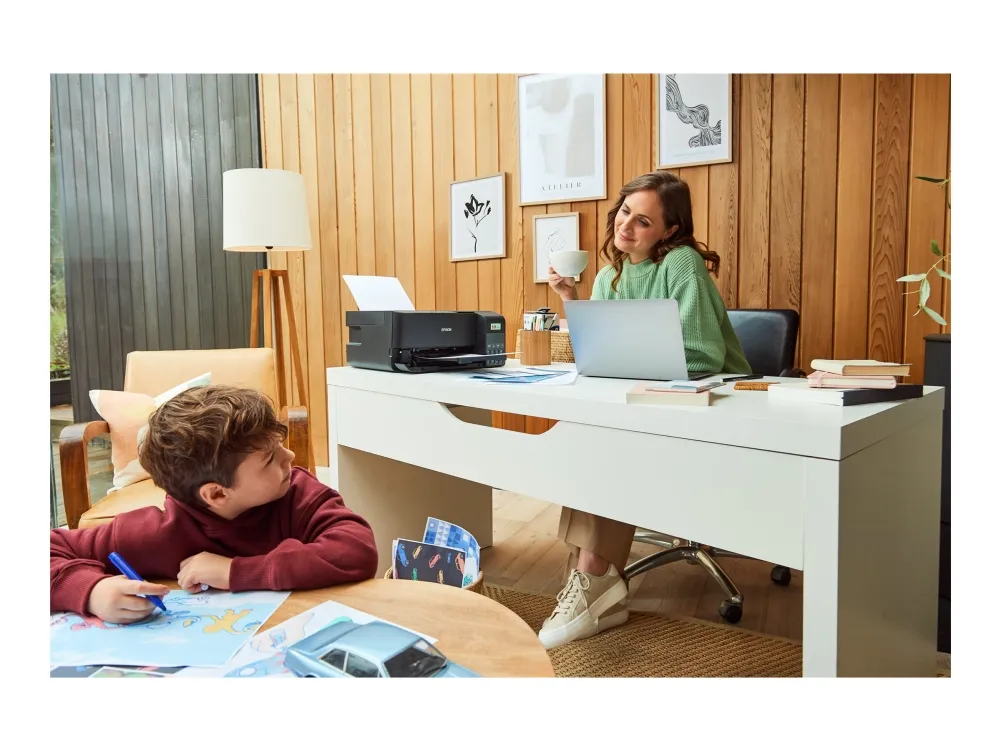 Epson EcoTank ET-2830 - Multifunktionsprinter - farve - blækprinter - ITS - A4 (medie) - op til 15 spm (udskriver) - 100 ark - Wi-Fi, USB - sort