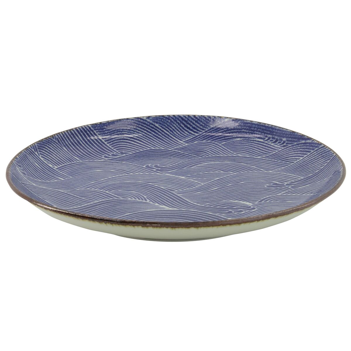 Seigaiha Blue tallerken, 25 cm