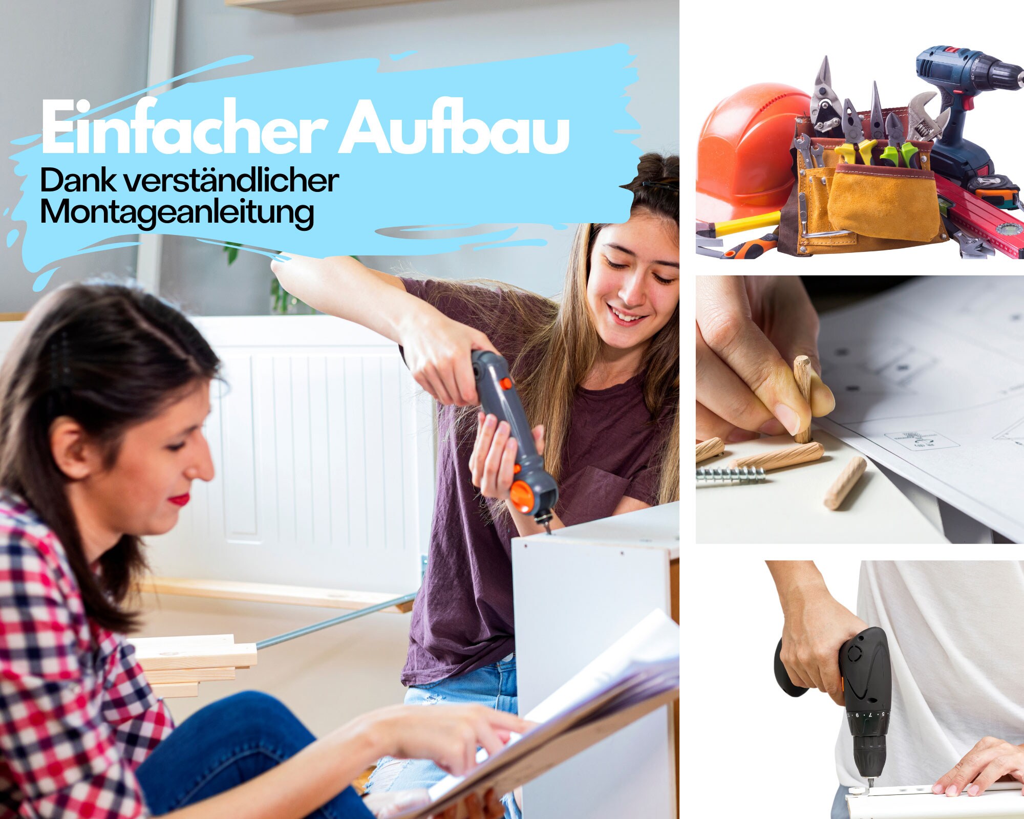Couchtisch mit Schublade und Drehteller Weiß