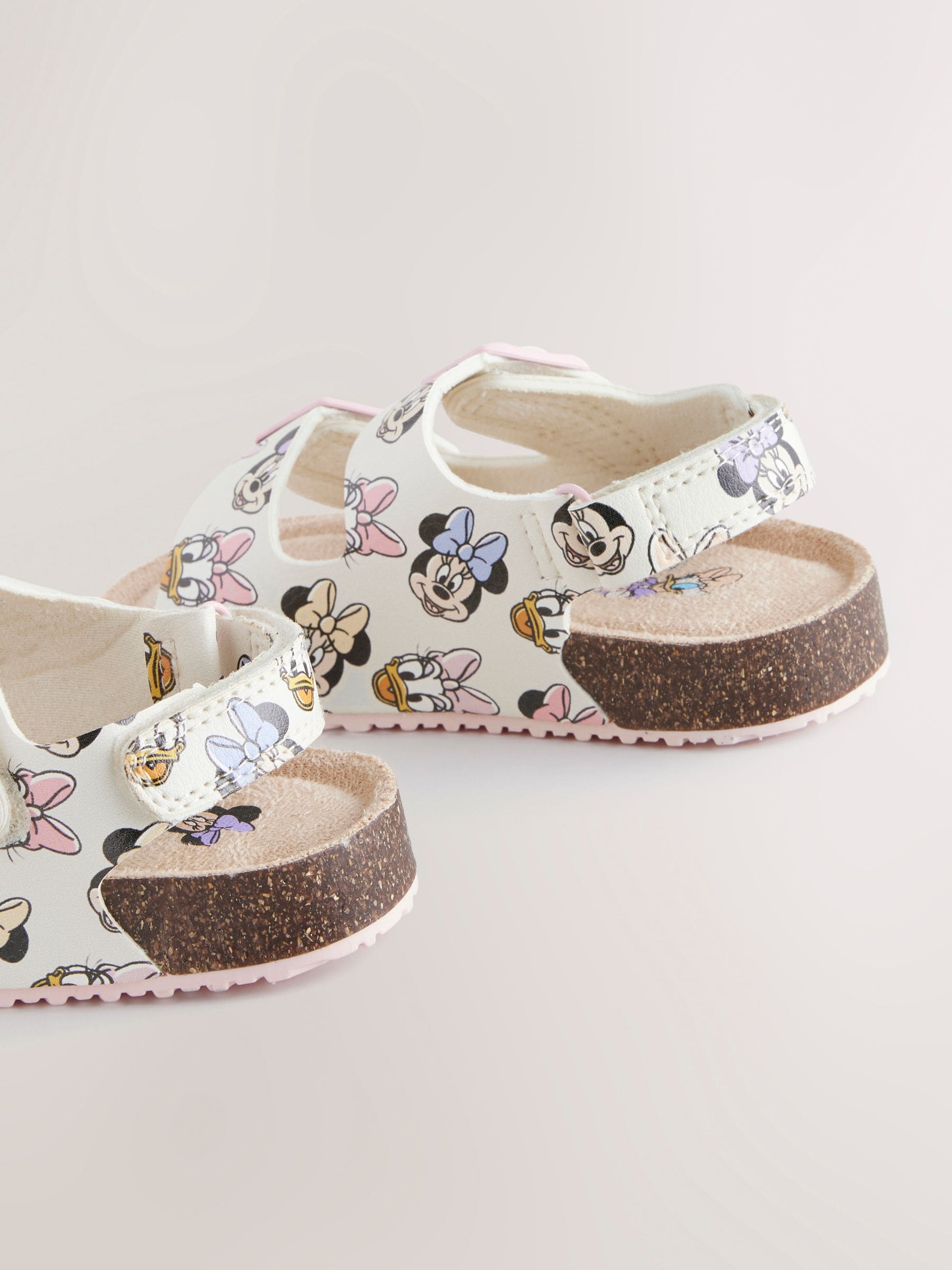 Meerkleurige Minnie Mouse-print - Sandalen met kurken voetbed en twee bandjes