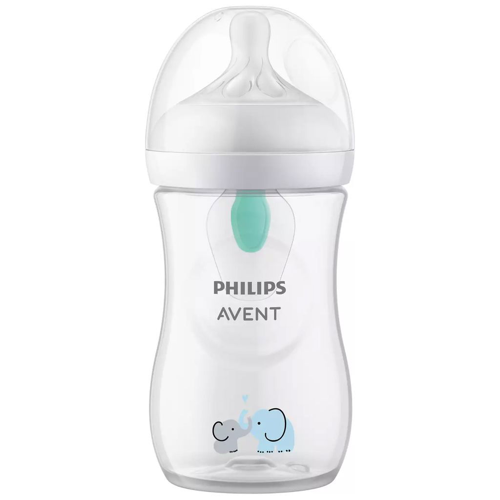 Philips AventPhilips Avent   Natural Response Babyflasche mit Airfree Ventil Motiv Elefant