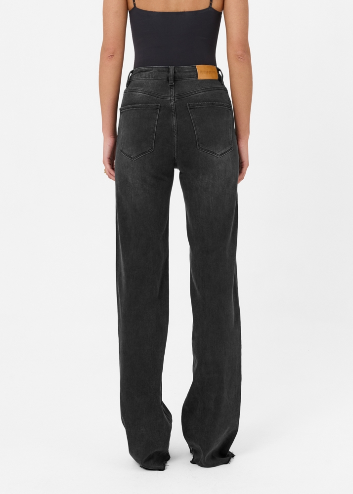 Straight leg stretch jeans iron zwart
