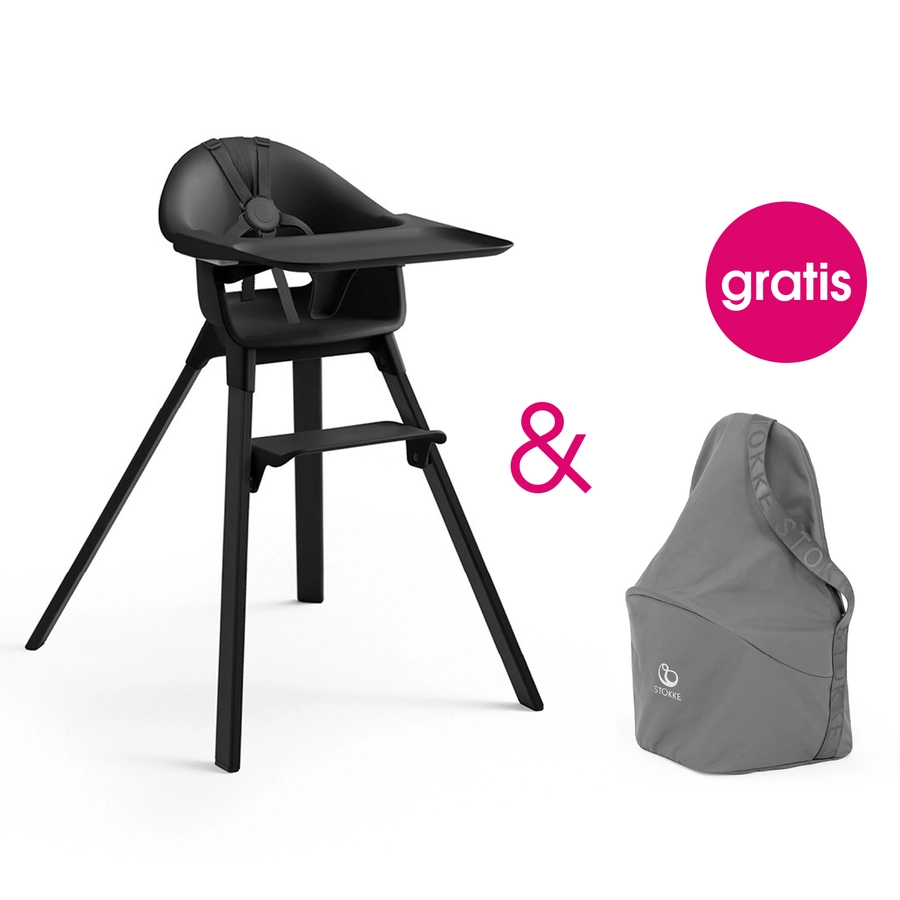 STOKKE® CLIKK™ Hochstuhl Midnight Black + gratis Chair Travel Bag