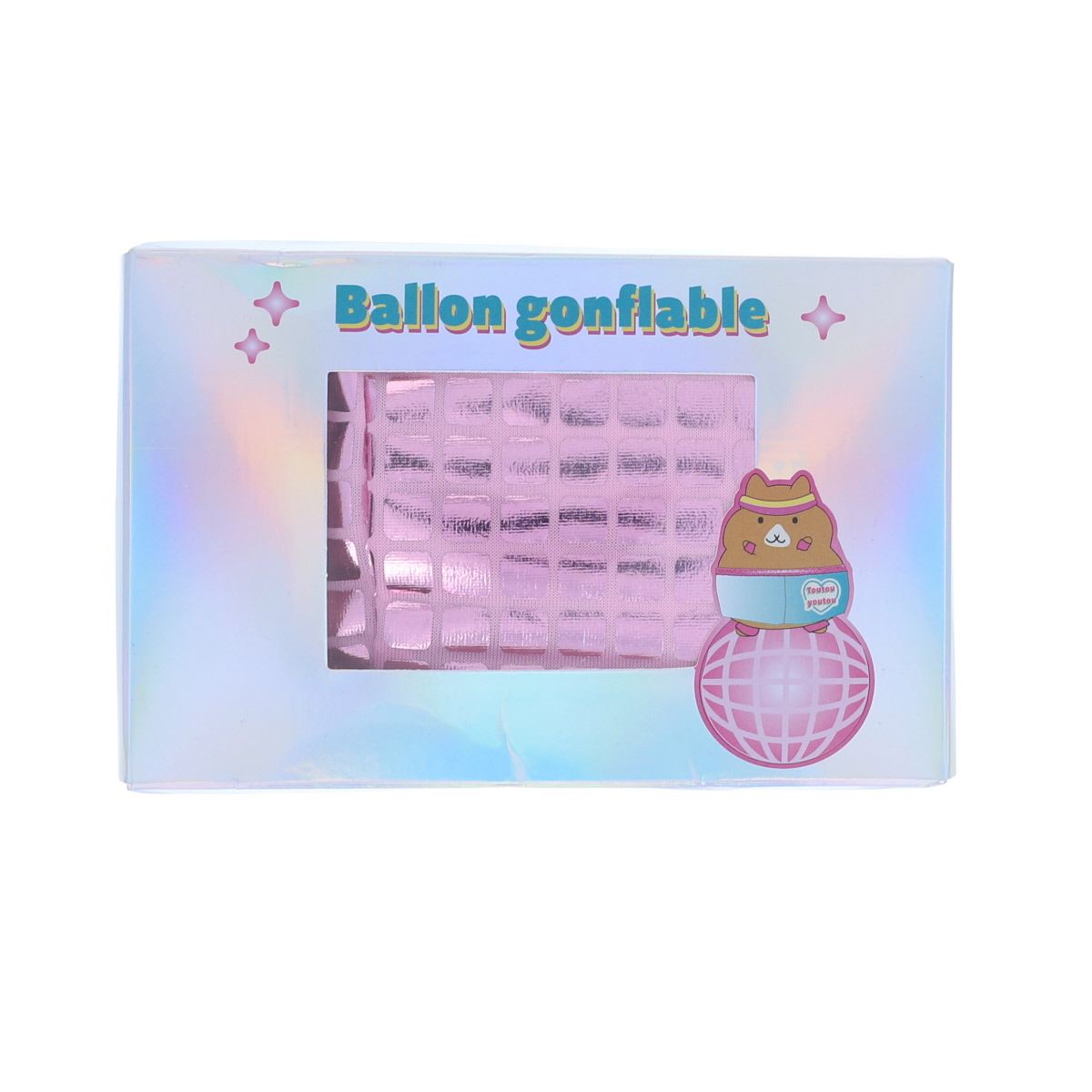 Ballon gonflable à facettes rose 22 cm Mercredi et Patati