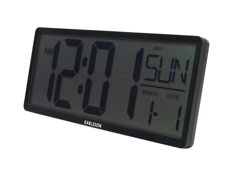 Wall/Table Clock Retro LCD KA6020BK Black