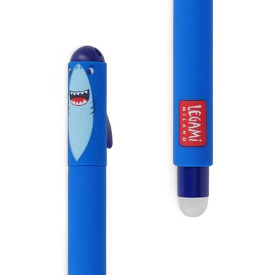 Legami - Stylo gel effaçable bleu - motif shark