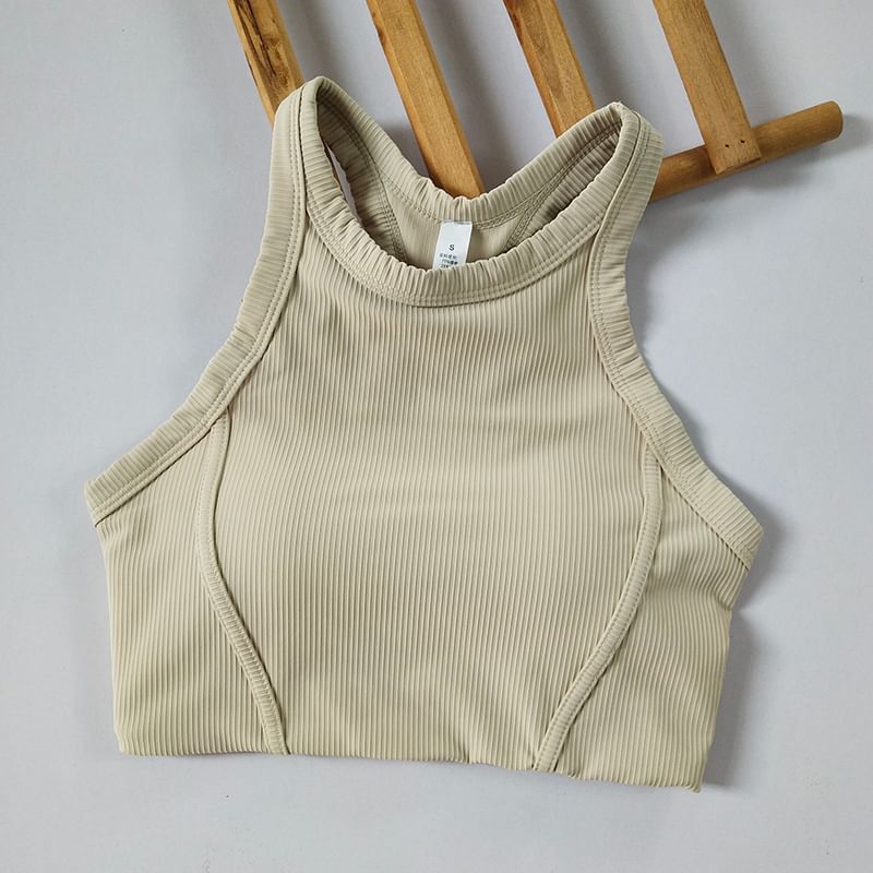 Runyz - Effen racerback sportbeha / Hoge taille contrasterende rand fietsbroek