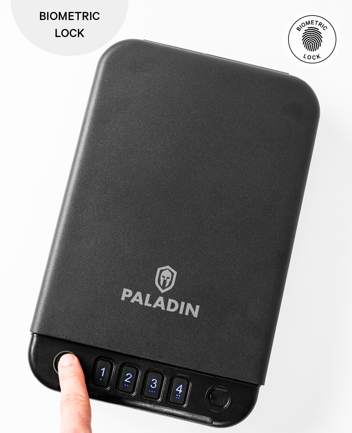 MK2 Slim portabler Fingerabdruck Safe für Aufbewahrung von Wertsachen - Schwarz