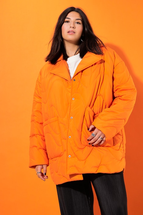 Steppjacke, Loose Shape, Wellenstepp, Reverskragen, Seitenschlitze