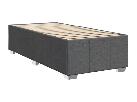 Sommier à lattes de lit et matelas Gris foncé 90x190 cm Tissu