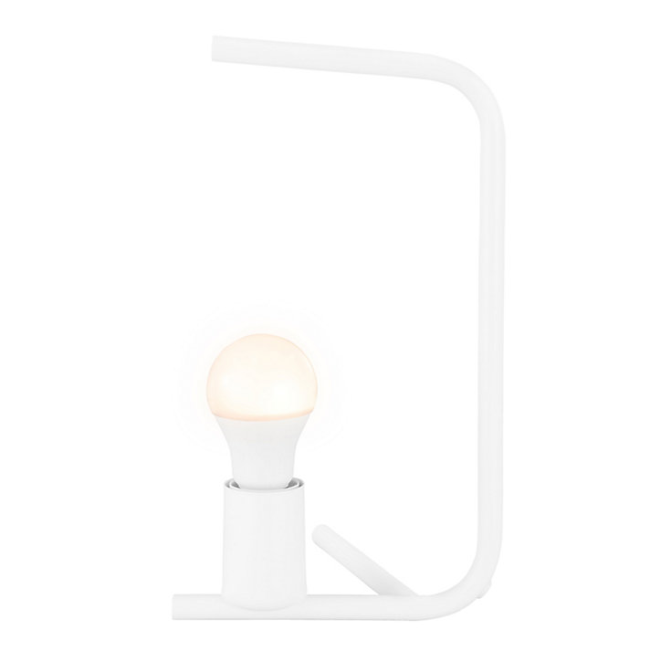 Lampe de table incandescent Darrah GoodHome E27 blanc mat