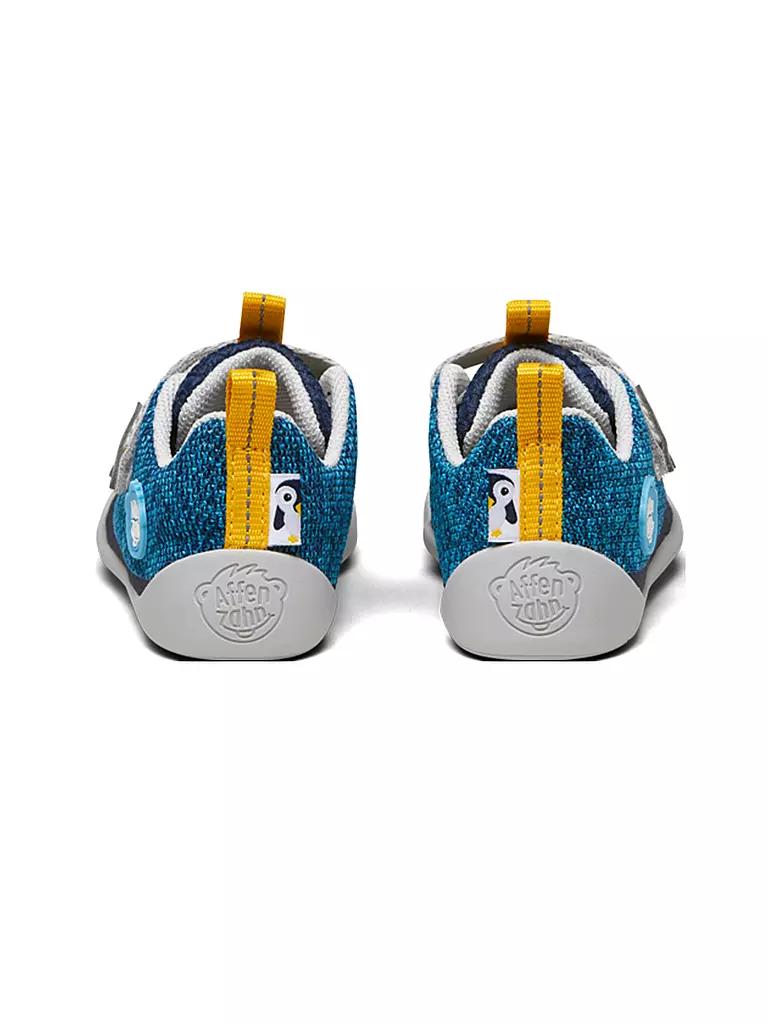 AFFENZAHN Kinder Barfußschuhe KNIT HAPPY Pinguin blau