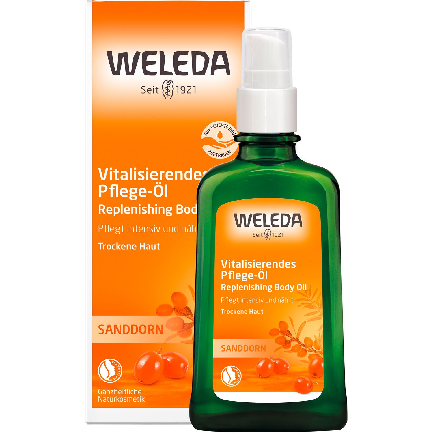 Weleda Körperöl Sanddorn -  pflegt trockene Haut intensiv, vitalisiert und wirkt aufbauend