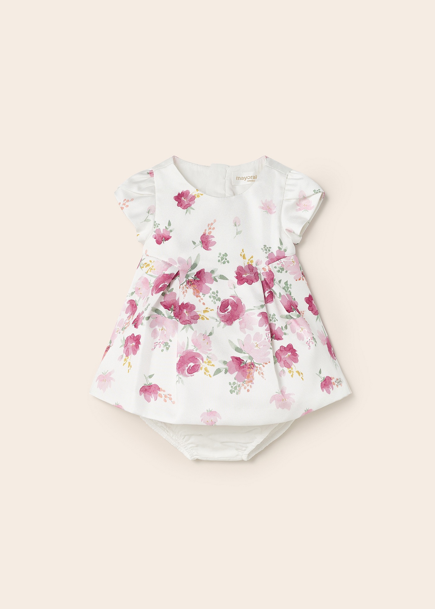 Vestido formal estampado com capa para fralda para recém-nascido