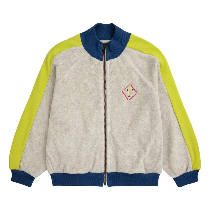 Bobo Choses Sweat Zippé Coton Bio Eponge Shadow | Gris