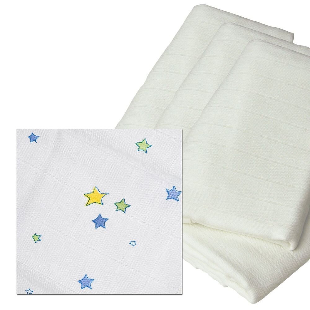 Odenwälder BabyNest Odenwälder 10025-1776 Mullwindeln bedruckt Sterne 3er Pack