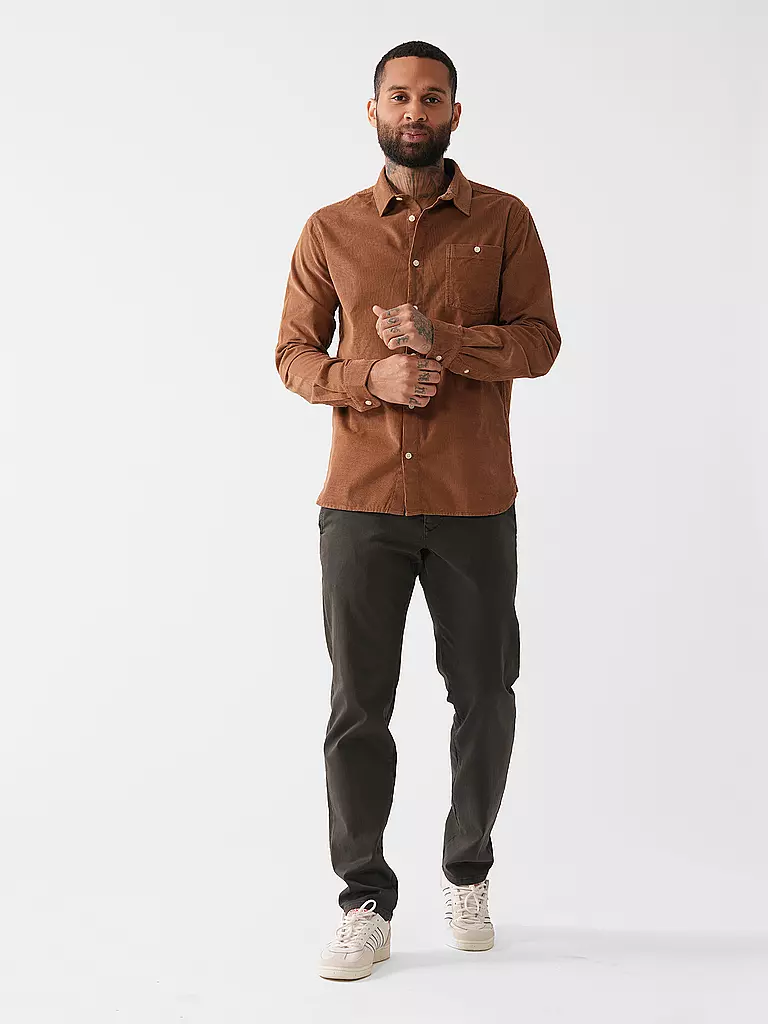 KNOWLEDGE COTTON APPAREL Hemd Regular Fit camel