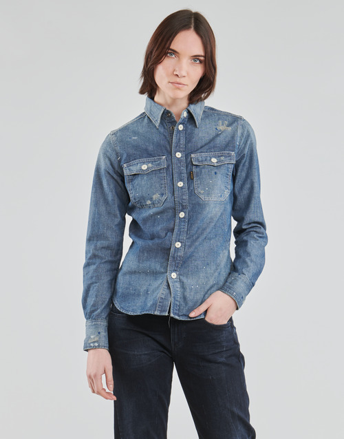G-Star Raw - KICK BACK WORKER SHIRT WMN LS - Bleu Medium