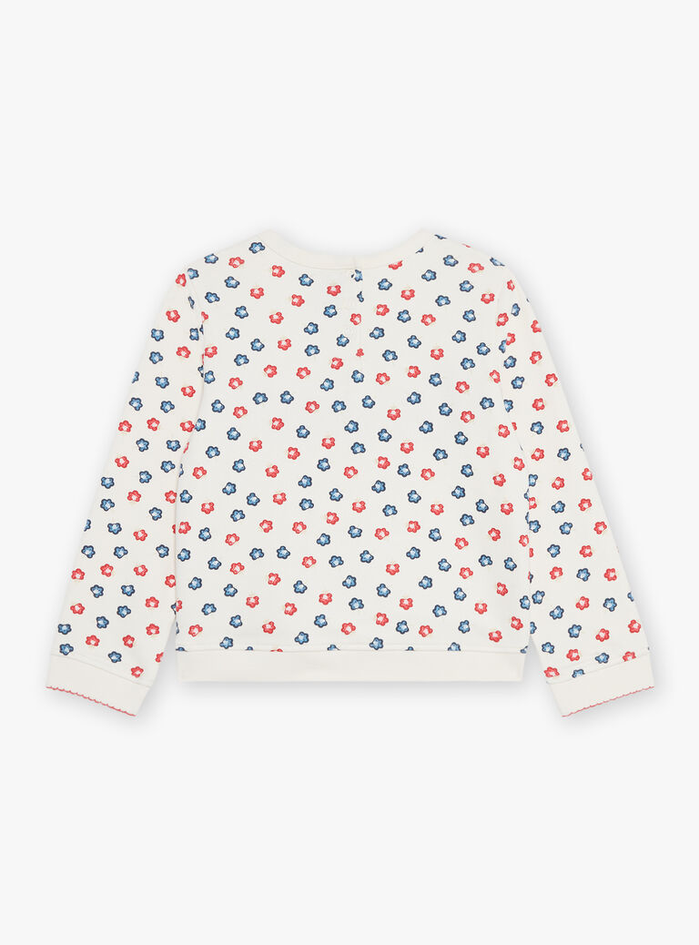 Sweat écru fleuri